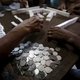 Residents play mahjong in Malabon, Manila.